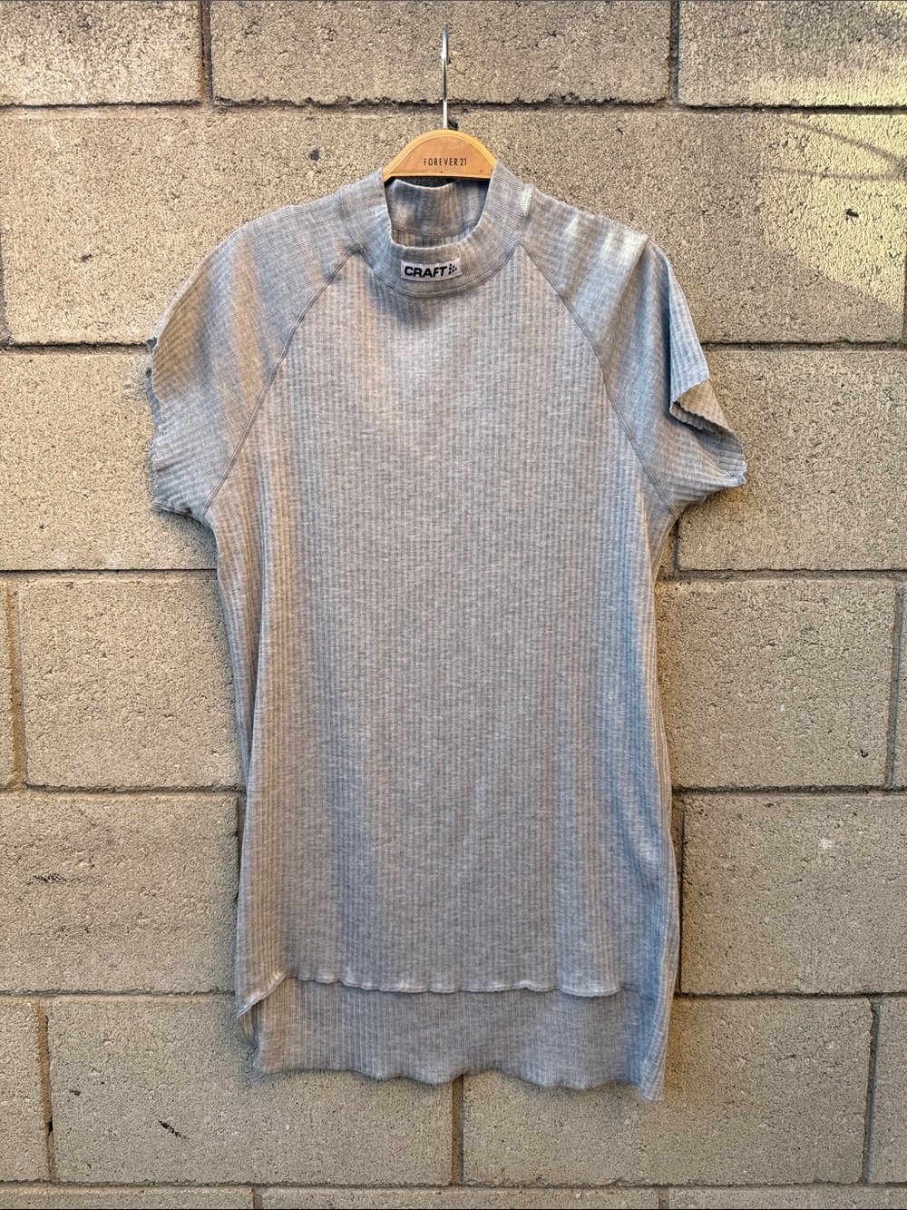 Craft Light Gray Ribbed Short-Sleeve Tee